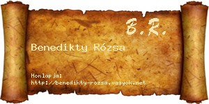 Benedikty Rózsa névjegykártya