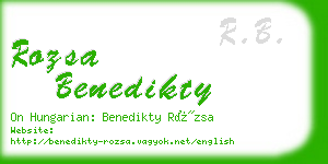 rozsa benedikty business card